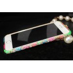 Wholesale Apple iPhone 5S 5 Luxury Diamond Metal Bumper (Rainbow)